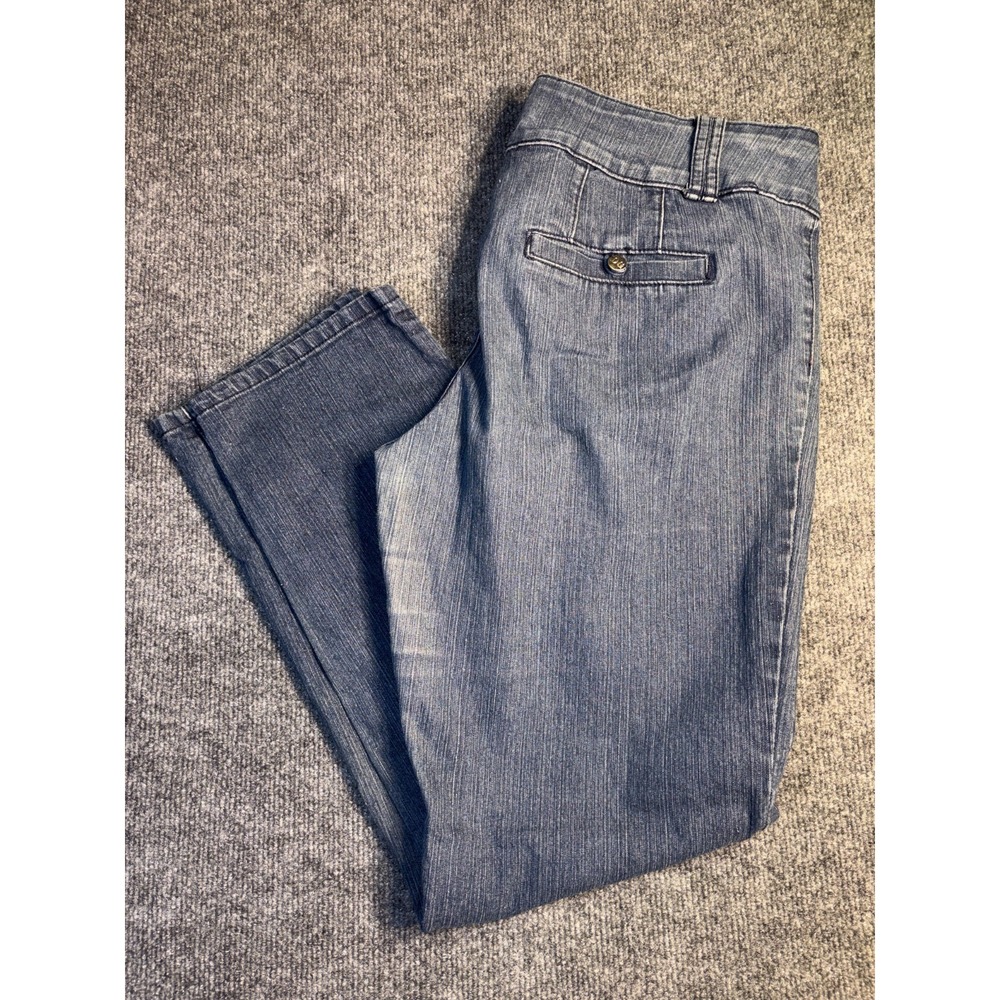 Drama Gold Lexington Straight-Leg Jeans Womens 15 Blue Denim Stretch Medium Wash